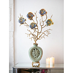 Ваза зеленая с бронзовыми ветвями и фарфоровыми рыбками Eden Garden варинант исполнения - 4 | Loft Concept в Ижевске