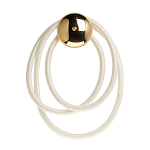 Бра с круглым золотистым основанием и белыми изогнутыми световыми линиями Luke Lampco Tracer Lamp варинант исполнения - 1 | Loft Concept в Ижевске