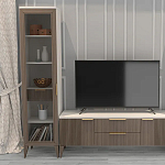 Витрина левая 1-дверная с ящиком и 5-ю белыми полками Harper Line варинант исполнения - 1 | Loft Concept в Ижевске