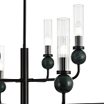 Люстра с 8-ю плафонами в форме стеклянных трубок и мраморных декоративных элементов Montreal варинант исполнения - 5 | Loft Concept в Ижевске