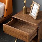 Прикроватная деревянная тумба с ящиком и нишей для хранения Moon Walnut Furniture варинант исполнения - 2 | Loft Concept в Ижевске