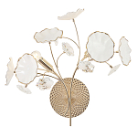 Бра с белыми лепестками из керамики и прозрачными хрустальными цветками Wintery flovers варинант исполнения - 1 | Loft Concept в Ижевске