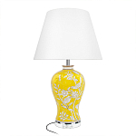 Настольная лампа желтая с изображением белых птиц Flight Among Acacia варинант исполнения - 1 | Loft Concept в Ижевске