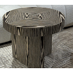 Столик журнальный круглый с полосатым узором Zebroids варинант исполнения - 4 | Loft Concept в Ижевске