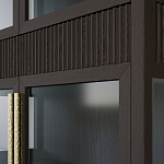 Витрина Primo со стеклянными фасадами и 2 ящиками Темный орех варинант исполнения - 4 | Loft Concept в Ижевске