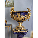 Чаша темно-синего цвета с фигурками ангелов и рельефным декором Eden Garden porcelain and bronze варинант исполнения - 6 | Loft Concept в Ижевске