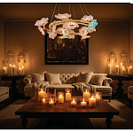 Люстра круглая на золотом каркасе с цветочным декором Miscellaneous herbs варинант исполнения - 7 | Loft Concept в Ижевске