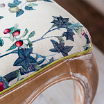 Банкетка из массива бука с цветочным принтом Beige Chinoiserie Garden Banquette варинант исполнения - 3 | Loft Concept в Ижевске