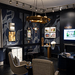 Обои ручная роспись в стиле Арт-деко Symphony Colourway SC-104 on Kyanite silk dupion варинант исполнения - 2 | Loft Concept в Ижевске