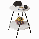 Стол приставной с 2-мя круглыми белыми столешницами ESSEL SIDE TABLE WHITE варинант исполнения - 1 | Loft Concept в Ижевске