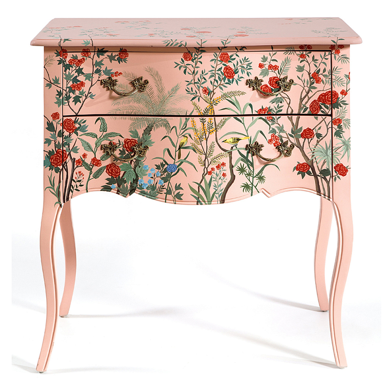 Комод розовый с росписью Цветы L.XV CHEST OF DRAWERS Flowers Розовый Мульти Комод розовый с росписью Цветы L.XV CHEST OF DRAWERS Flowers Розовый Мульти в Ижевске | Loft Concept