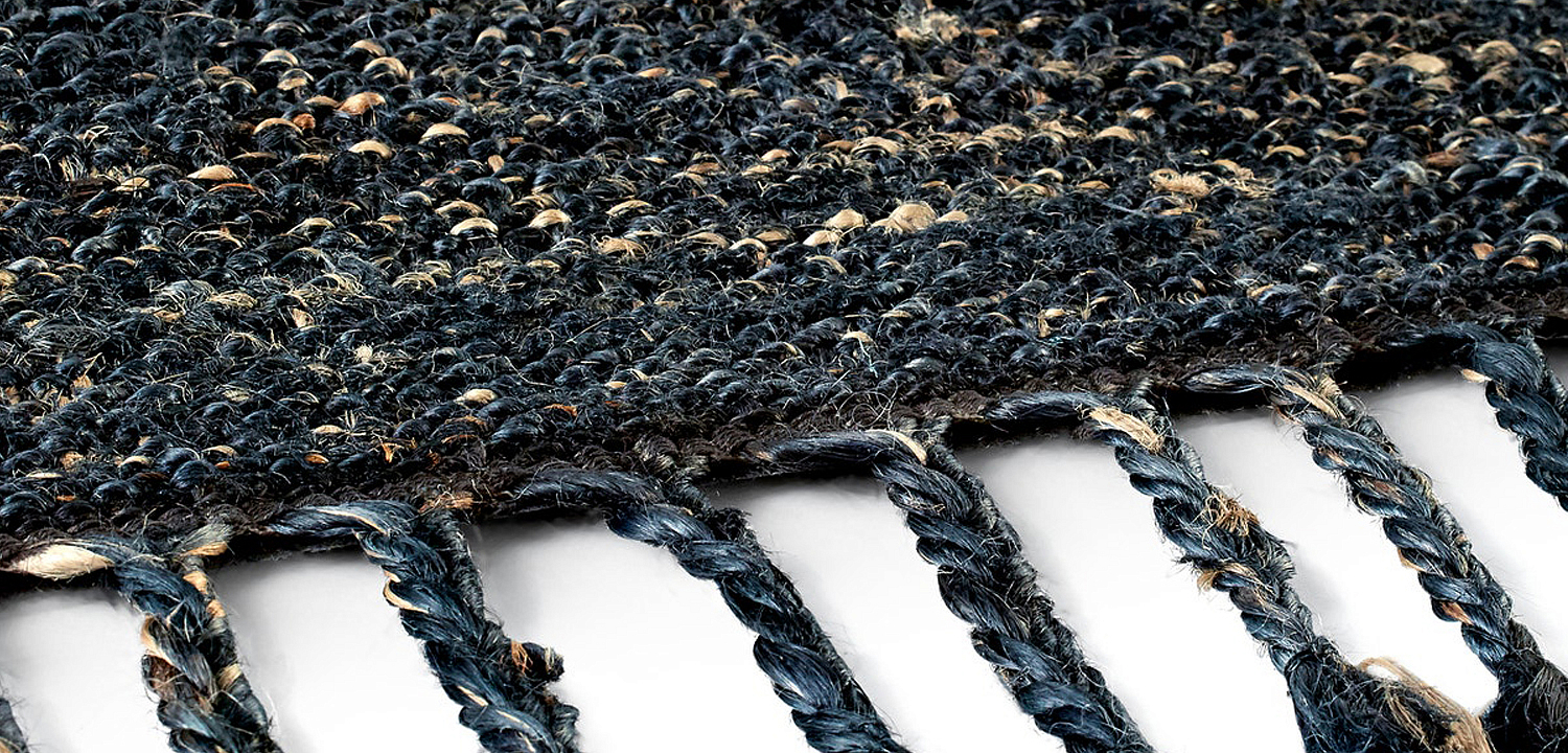 Ковер с бахромой Carpet blue 100% джут Ковер с бахромой Carpet blue 100% джут - Loft-Concept в Ижевске