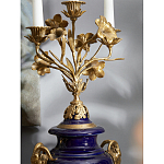 Подсвечник из темно-синего фарфора с бронзовыми элементами и цветами Eden Garden варинант исполнения - 5 | Loft Concept в Ижевске