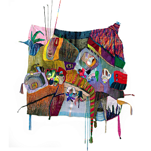 Панно гобелен яркие Пространство-Время TimeSpace Multicolor