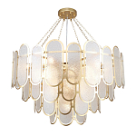 Люстра с многослойным эффектом из овальных элементов из непрозрачного стекла Conformation варинант исполнения - 4 | Loft Concept в Ижевске