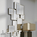 Золотое зеркальное панно из зеркальных квадратов Overlapping варинант исполнения - 2 | Loft Concept в Ижевске