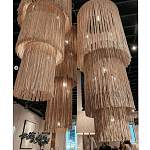 Люстра круглая трехъярусная из бахромы Milk Gradient Braided Fringe варинант исполнения - 5 | Loft Concept в Ижевске