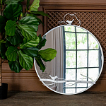 Зеркало настенное в раме белого цвета с декором птица на ветке Mirror Portal варинант исполнения - 2 | Loft Concept в Ижевске