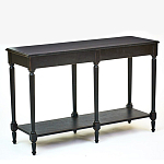 Консоль черная из массива березы с полкой и двумя ящиками Vintage варинант исполнения - 3 | Loft Concept в Ижевске