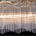 Люстра прямоугольная на цепях с прозрачными трубками и волнистым краем Nembus варинант исполнения - 6 | Loft Concept в Ижевске
