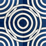 Дизайнерская плитка с узором Круги синяя варинант исполнения - 1 | Loft Concept в Ижевске