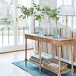 Деревянная консоль из массива дерева с двумя ящиками Oak Margery Provence Console Table варинант исполнения - 3 | Loft Concept в Ижевске