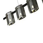 Подвесной светильник светодиодный с 5-ю цилиндрическими плафонами светло-серого цвета из стекла и стали Andrea Сhandelier Grey варинант исполнения - 2 | Loft Concept в Ижевске