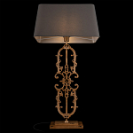 Настольная лампа на ажурном чугунном основании с тканевым серым абажуром Openwork Lamp варинант исполнения - 4 | Loft Concept в Ижевске