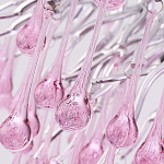 Люстра серебрянная с розовыми стеклянными подвесками в форме капель FAIRYTREE Light варинант исполнения - 5 | Loft Concept в Ижевске