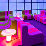 Дизайнерский кофейный стол на круглых ножках Poltronova T02 Pink Coffee Table варинант исполнения - 15 | Loft Concept в Ижевске