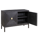 Тумба черная из дерева двухдверная Geometric Double Door Nightstand варинант исполнения - 1 | Loft Concept в Ижевске