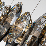 Люстра подвесная с овальными подвесками из стекла дымчатого цвета Harlow Crystal Round варинант исполнения - 5 | Loft Concept в Ижевске