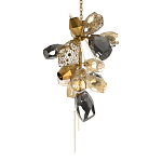 Люстра подвесная вытянутой формы с плафонами из стекла и металла с тремя вертикальными подвесками Gilded Mirage  варинант исполнения - 4 | Loft Concept в Ижевске