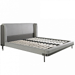 Кровать двуспальная серая с мягким изголовьем из экокожи и ткани Modern Look варинант исполнения - 2 | Loft Concept в Ижевске