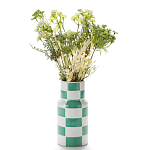 Ваза из фаянса Brighter than the Stars с шахматным принтом бирюзового цвета  варинант исполнения - 3 | Loft Concept в Ижевске