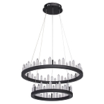 Люстра с двумя кольцами черного цвета с хрустальными элементами QUARTZ CRYSTAL варинант исполнения - 2 | Loft Concept в Ижевске