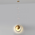 Подвесной светильник с бежевым текстурным кольцом и латунным шаром в центре Tactile  варинант исполнения - 5 | Loft Concept в Ижевске