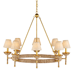 Люстра из кованого железа с отделкой плетеной веревкой и сусальным золотом Parisian Style варинант исполнения - 1 | Loft Concept в Ижевске