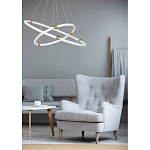 Люстра подвесная с двумя пересекающимися белыми светодиоидными кольцами Luke Lampco Tracer Lamp варинант исполнения - 10 | Loft Concept в Ижевске