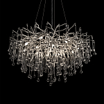 Люстра подвесная с прозрачными стеклянными подвесками в форме капель Диаметр 80 см Droplet Chandelier варинант исполнения - 8 | Loft Concept в Ижевске