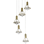 Каскадная люстра с плафонами в форме бриллианта Diamond Crystal Cascade Chandelier варинант исполнения - 3 | Loft Concept в Ижевске