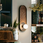 Бра с декором из плетеного бамбука Wicker Oval Lamp варинант исполнения - 4 | Loft Concept в Ижевске