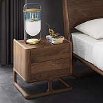 Прикроватный деревянный столик с 2-мя ящиками Moon Walnut Furniture варинант исполнения - 1 | Loft Concept в Ижевске