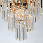 Люстра из черного металла с многоярусными подвесками из прозрачного хрусталя на золотой цепи Empire Black Chandelier Crystal варинант исполнения - 7 | Loft Concept в Ижевске