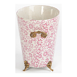 Кашпо из белого фарфора с розовым цветочным орнаментом Eden Garden варинант исполнения - 3 | Loft Concept в Ижевске