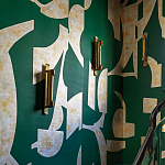 Обои ручная роспись в стиле Арт-деко Symphony Original colourway on Jade silk dupion варинант исполнения - 3 | Loft Concept в Ижевске