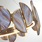 Люстра круглая с полукруглыми плафонами из искусственного алебастра в бронзовой оправе Marbella варинант исполнения - 4 | Loft Concept в Ижевске