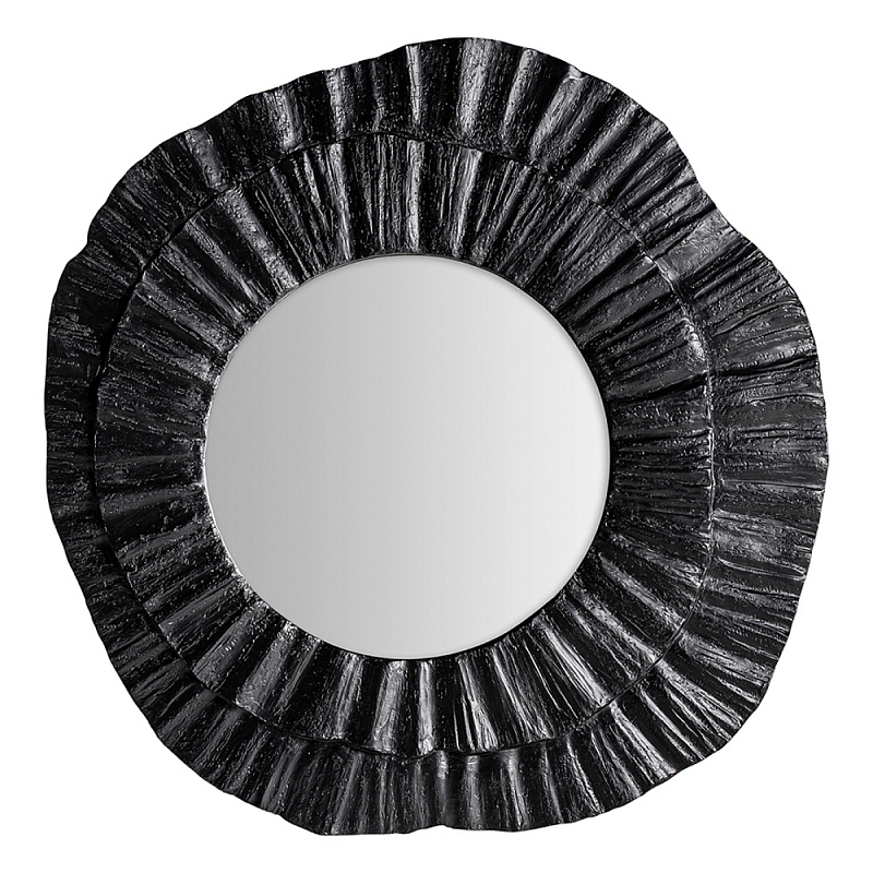 Зеркало в фактурной черной раме в современном стиле Black Maelstrom Черный в Ижевске | Loft Concept 