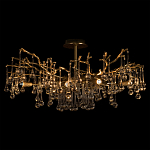 Потолочная люстра в виде ветвей деревьев золотого цвета с прозрачными подвесками-каплями Droplet Chandelier варинант исполнения - 2 | Loft Concept в Ижевске
