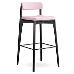 Барный стул из массива ясеня с обивкой из рогожки Elegant Ash Shape варинант исполнения - 1 | Loft Concept в Ижевске